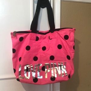 Love Pink zipper tote